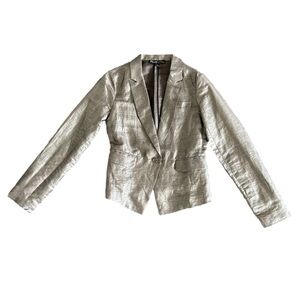 Elizabeth & James Silver Metalic Linen Blazer size 4
